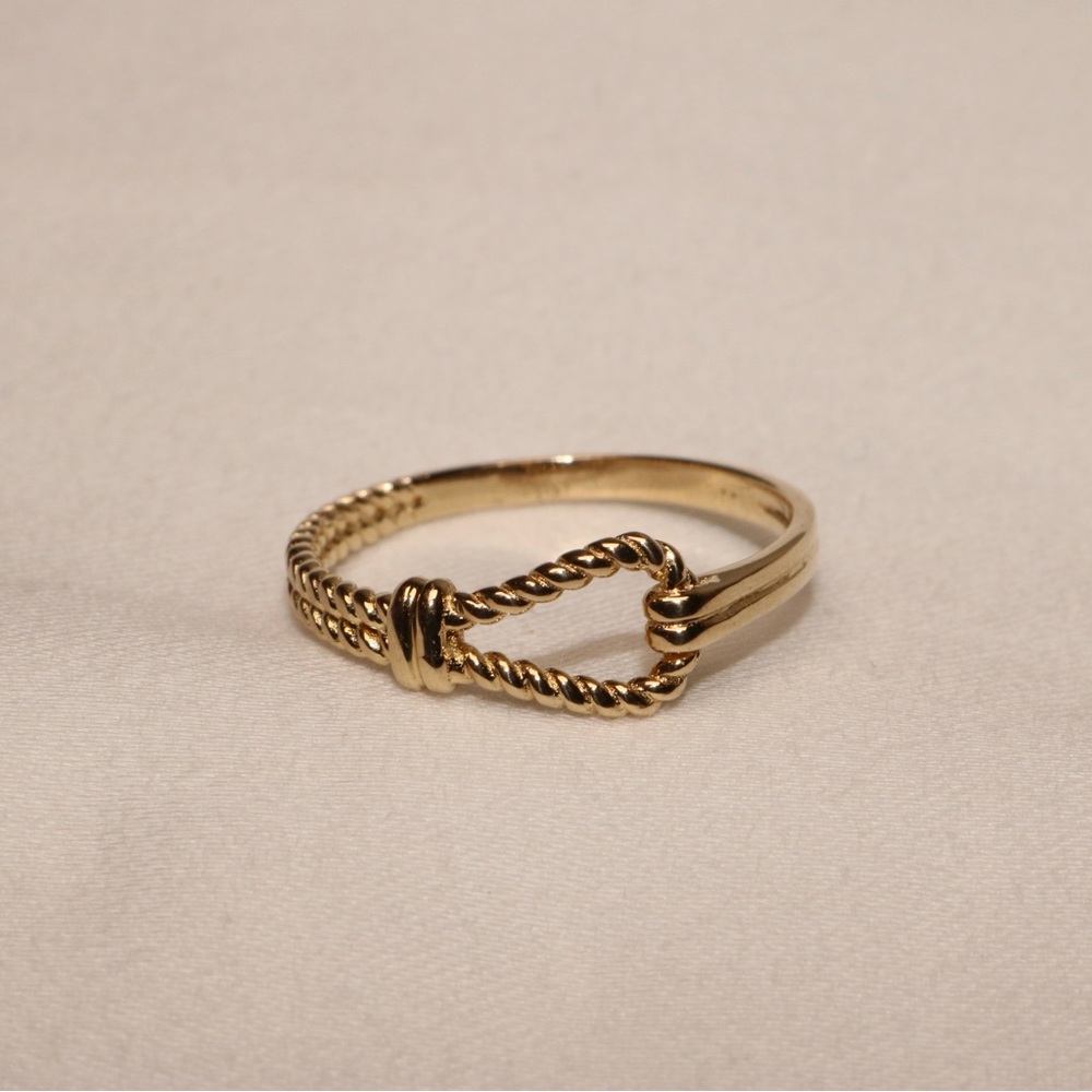 Solid 14k Gold Knot Rope Ring